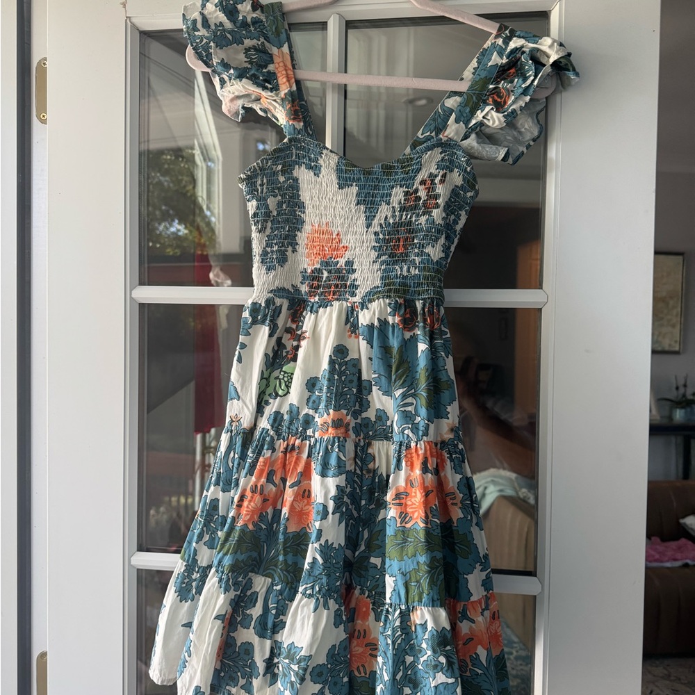 Altar'd State Blue and Orange Floral Mini Dress